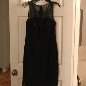 Navy Blue Sequin Party Dress