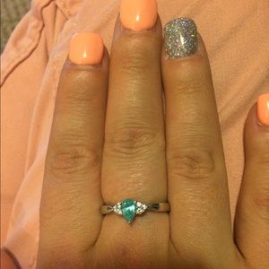 💍 14K White Gold Paraiba Tourmaline Diamond ring 💍 14K White Gold Paraiba Tourmaline Diamond ring