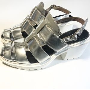 OPENING CEREMONY Silver/White Woven Platforms