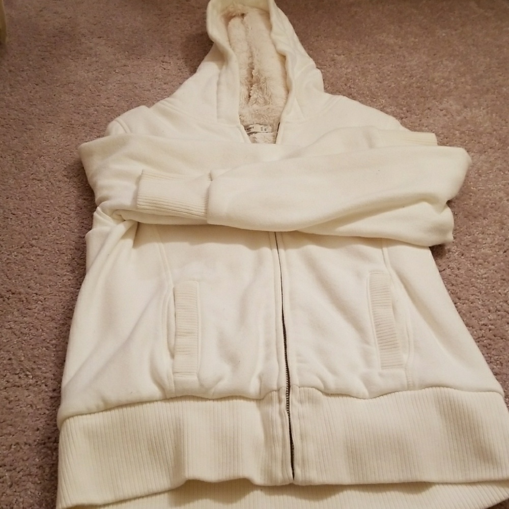 Cream colored fuzzy jacket