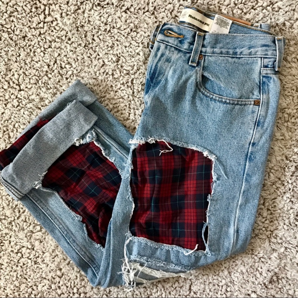 Reconstructed Plaid Levi's