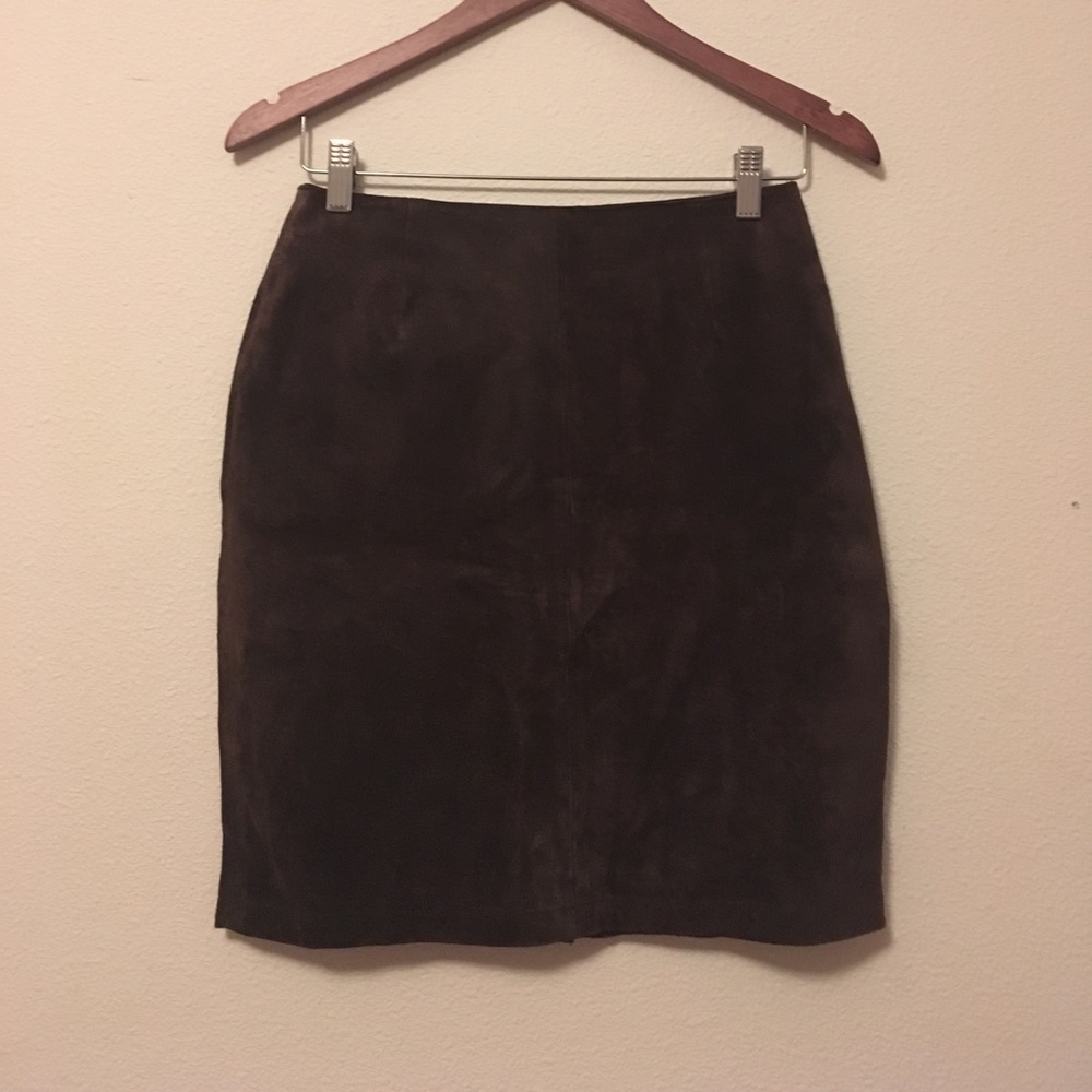 Vintage Bagatelle — Brown Suede Pencil Skirt