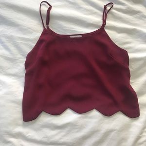 Scalloped crop tank