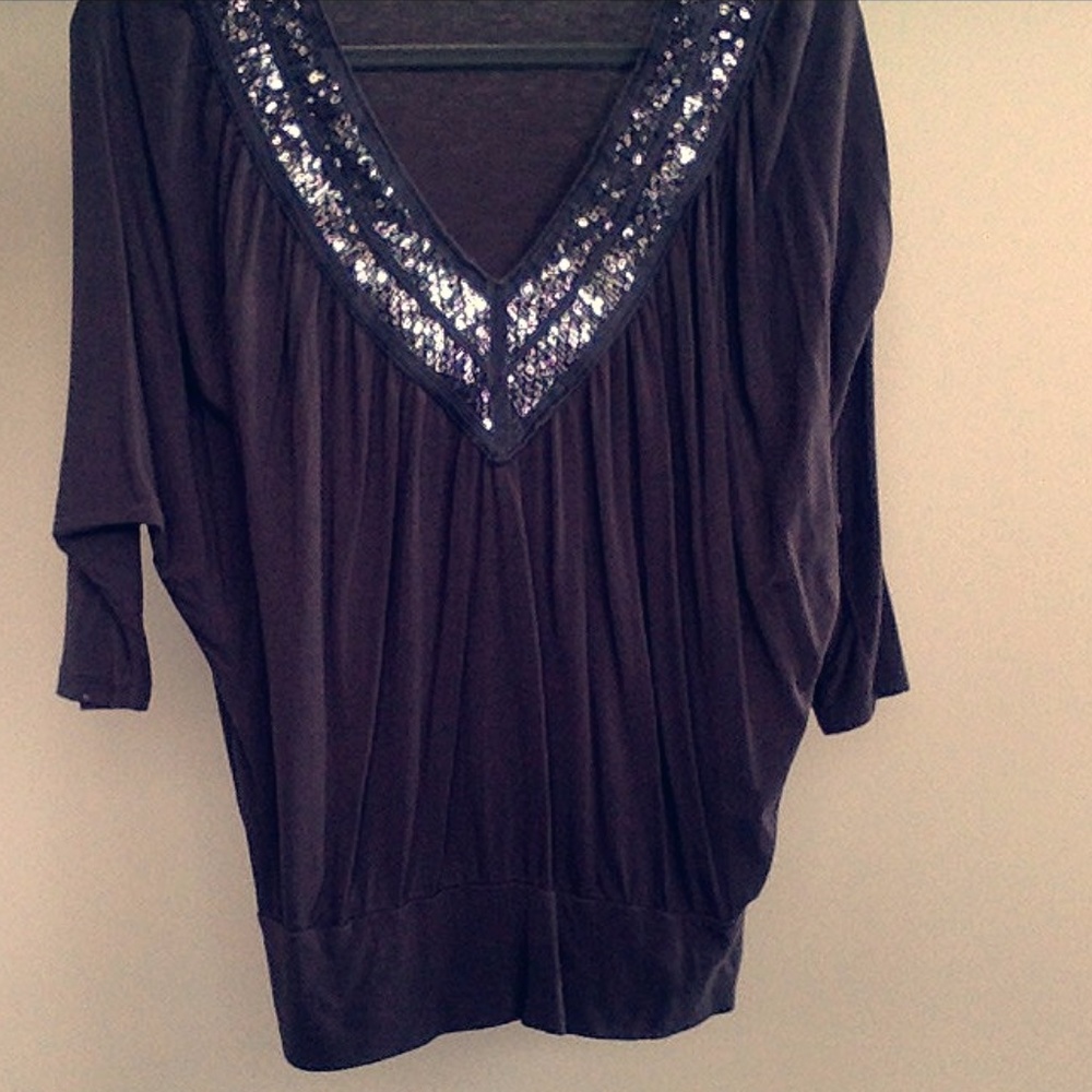 Sequin Trimmed Top