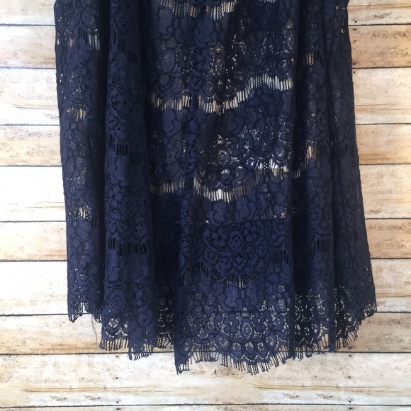 Gorgeous navy blue lace with cream background. NWT - Picture 2 of 3