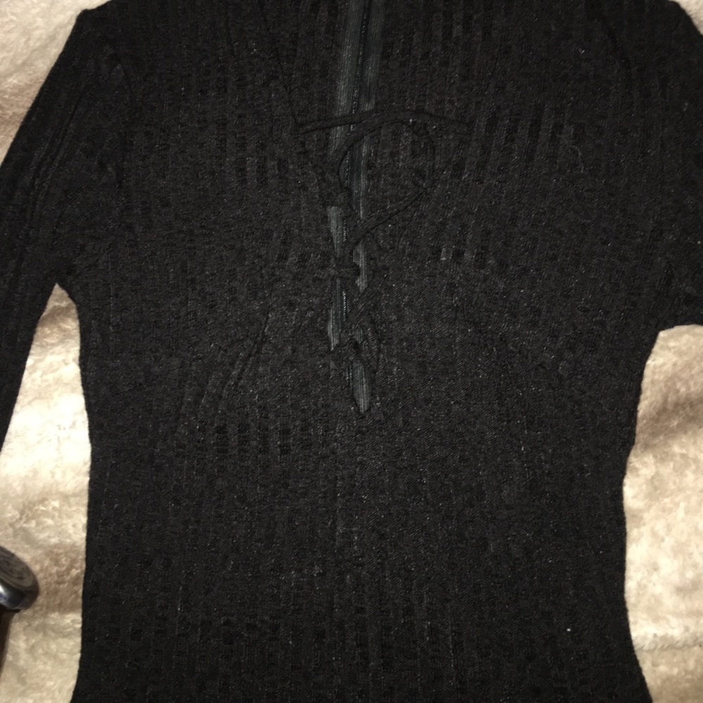 Black tie up one piece top