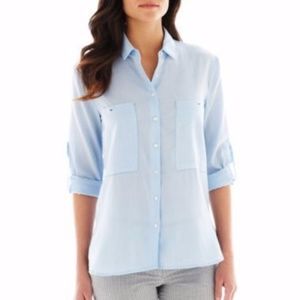 MNG blue oversized pocket button down MNG blue oversized pocket button down