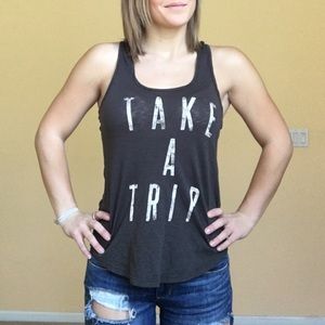 "Take a Trip" graphic racerback tank