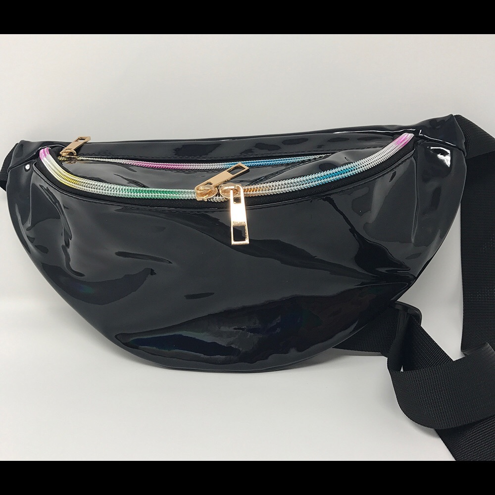 Fanny Pack Polyurethane Mini Bag w Rainbow Shine