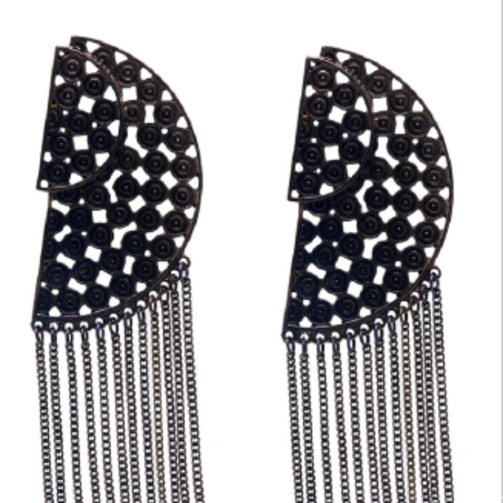 Black Post Earrings