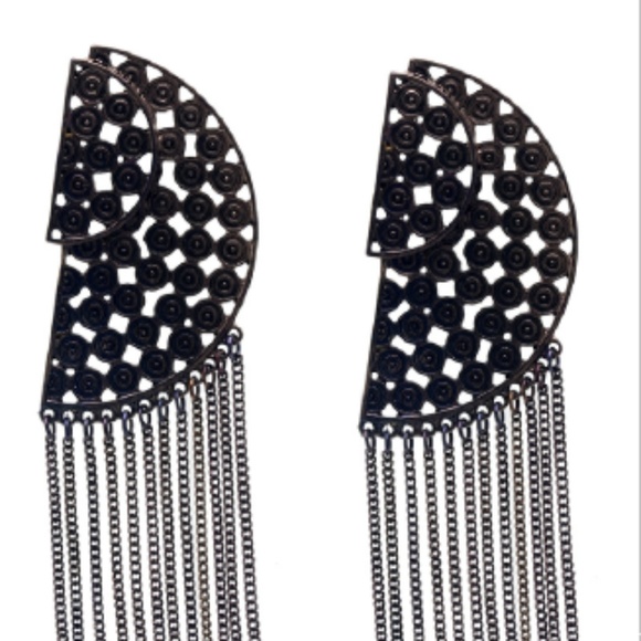 Black Post Earrings - Picture 1 of 1