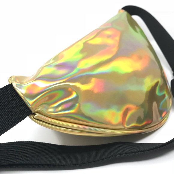 Fanny Pack Polyurethane Mini Bag w Rainbow Shine - Picture 4 of 8