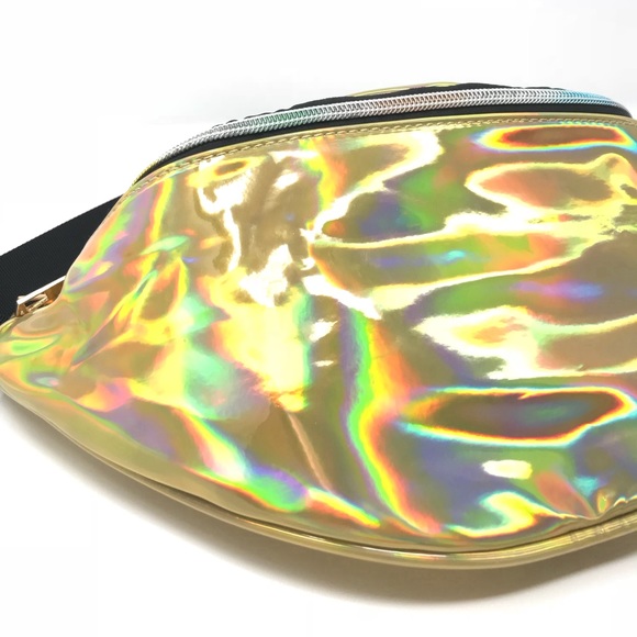 Fanny Pack Polyurethane Mini Bag w Rainbow Shine - Picture 5 of 8