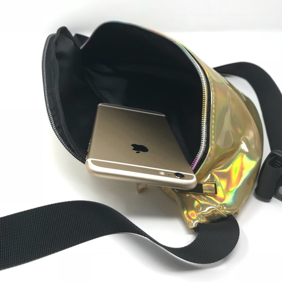 Fanny Pack Polyurethane Mini Bag w Rainbow Shine - Picture 7 of 8