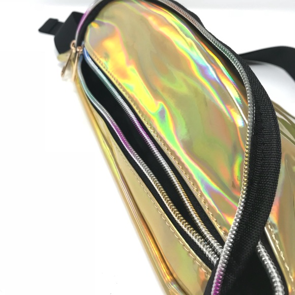 Fanny Pack Polyurethane Mini Bag w Rainbow Shine - Picture 8 of 8