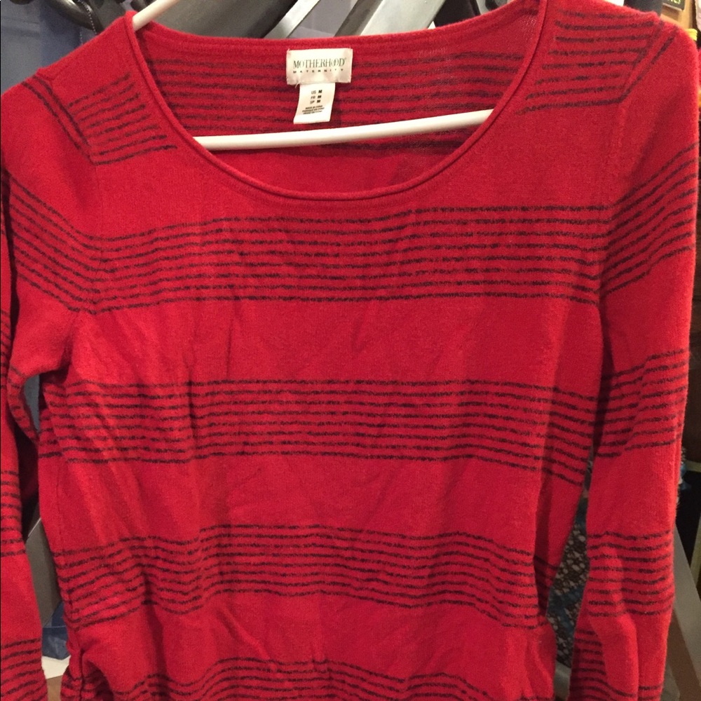 Red striped Maternity sweater