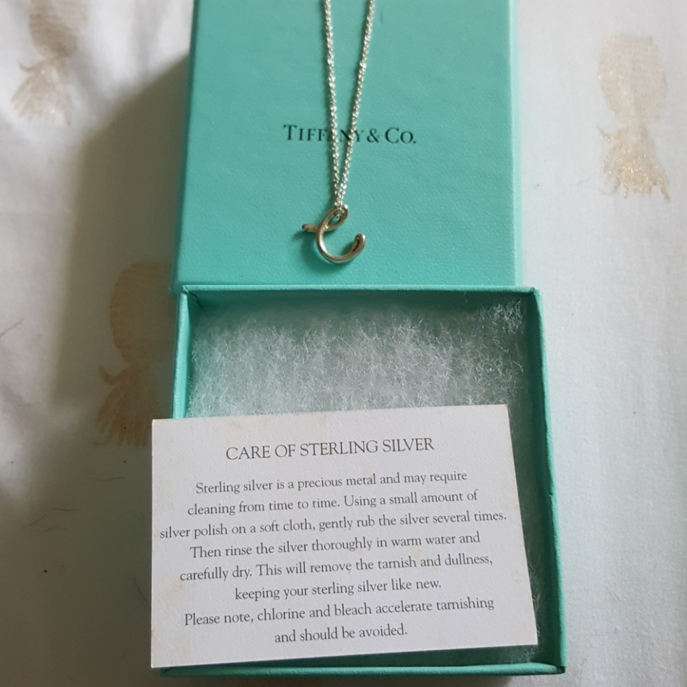 Tiffany & Co Sterling Silver "c" Necklace