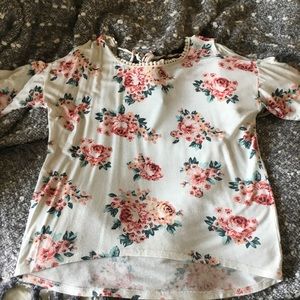 Girls Shoulder Cut Out Shirt