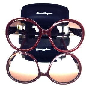 Round Salvatore Ferragamo Gancino Style Sunglasses Round Salvatore Ferragamo Gancino Style Sunglasses