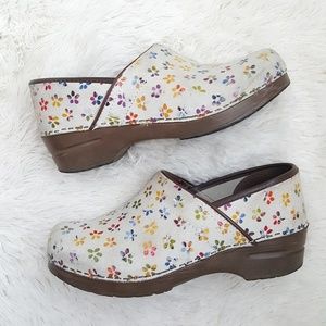 Sanita Floral Leather Professional Clogs
