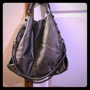 Large Metallic grey hobo