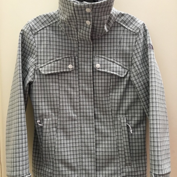 ☔️NORTH FACE RAIN JACKET GRAY PLAID☔️ - Picture 3 of 8