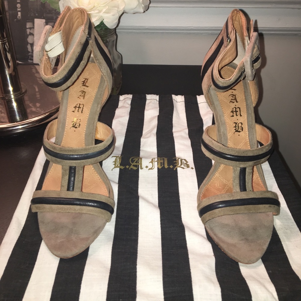 LAMB suede and leather heels