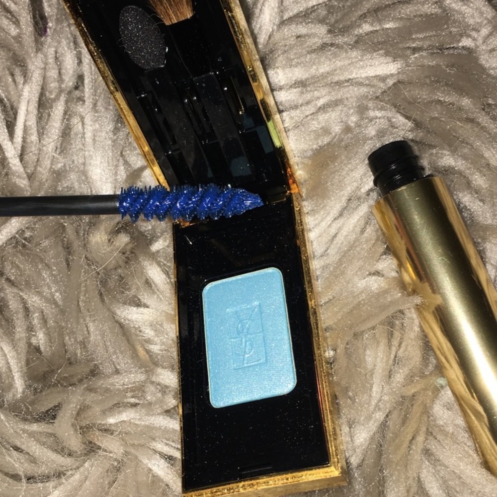 YSL blue shadow and mascara