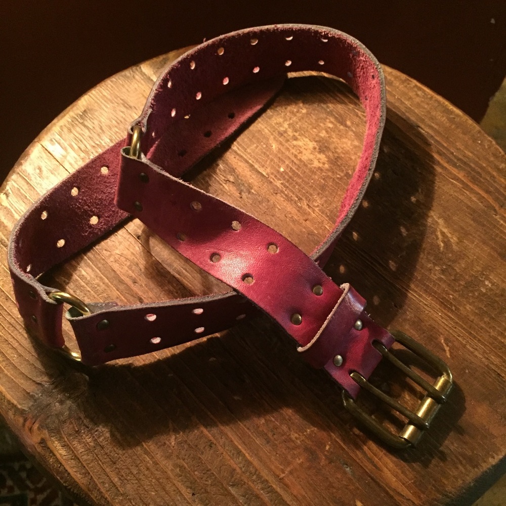 Vintage Red Burgundy Belt