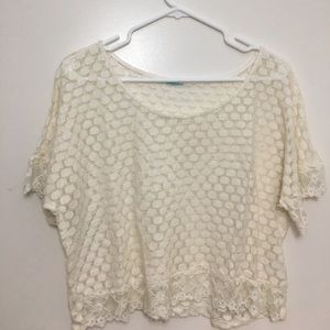 Forever 21 sheer cream color blouse