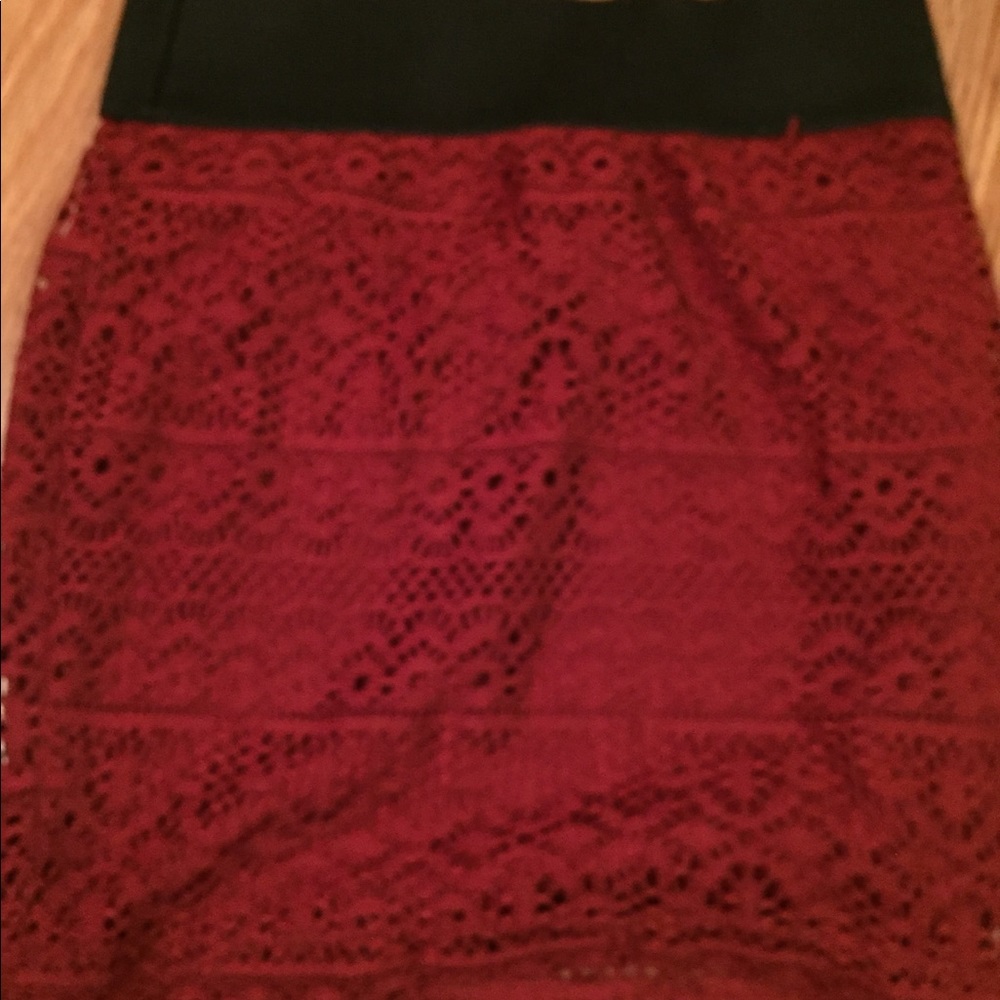 Red lace skirt