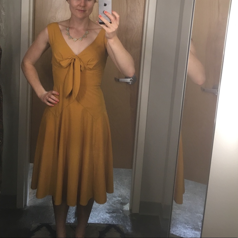 Eshakti mustard swing dress