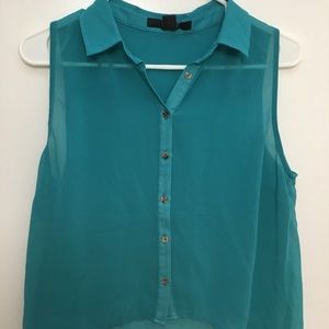 Sheer button up Forever 21 blouse.