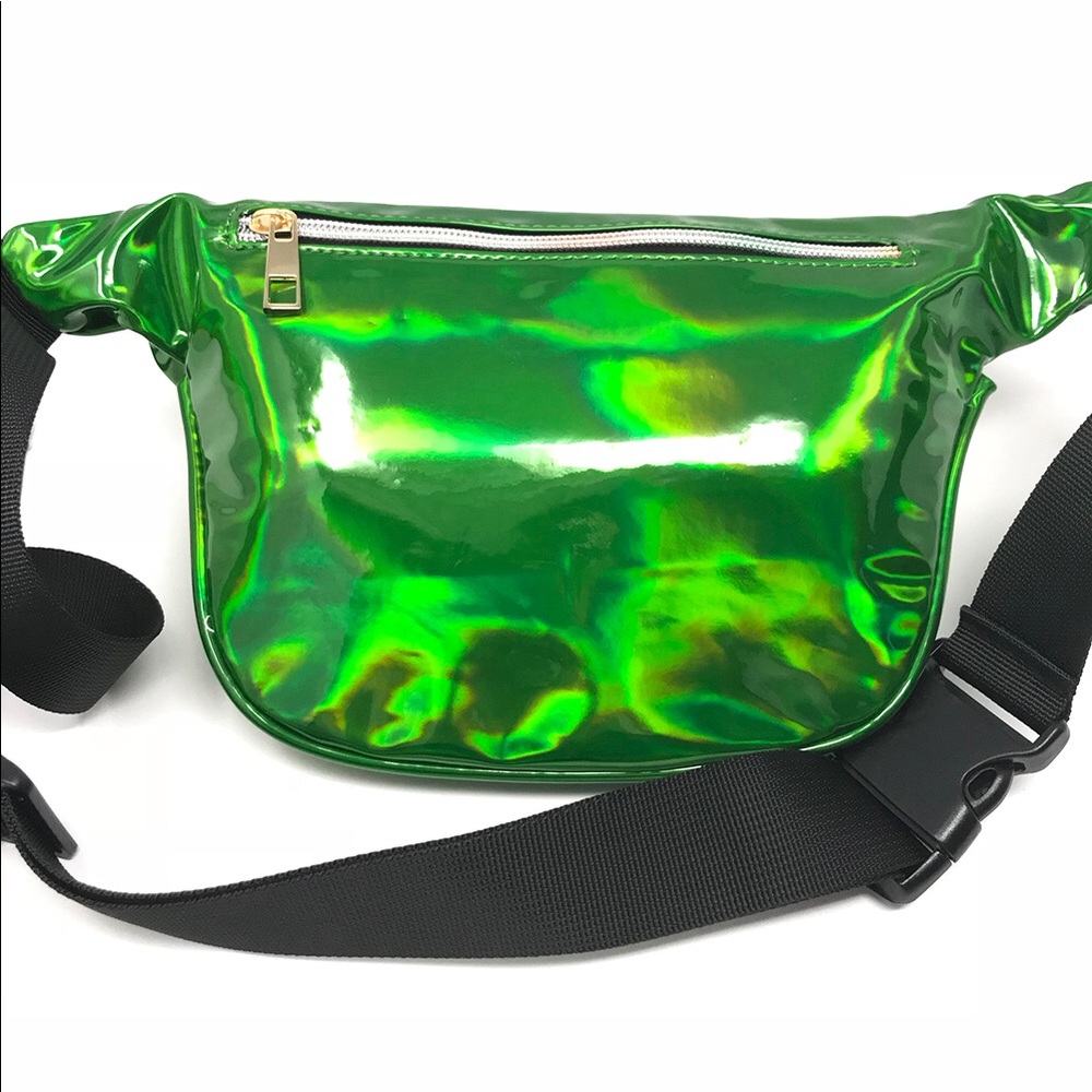 Fanny Pack Polyurethane Mini Bag w Rainbow Shine - Picture 5 of 8