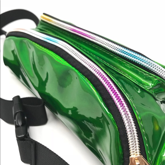 Fanny Pack Polyurethane Mini Bag w Rainbow Shine - Picture 4 of 8