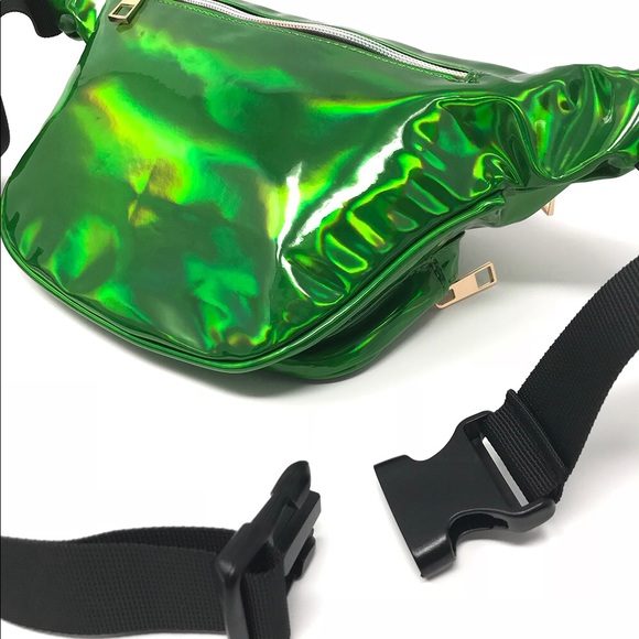 Fanny Pack Polyurethane Mini Bag w Rainbow Shine - Picture 6 of 8