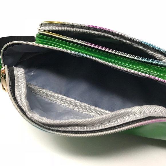 Fanny Pack Polyurethane Mini Bag w Rainbow Shine - Picture 8 of 8
