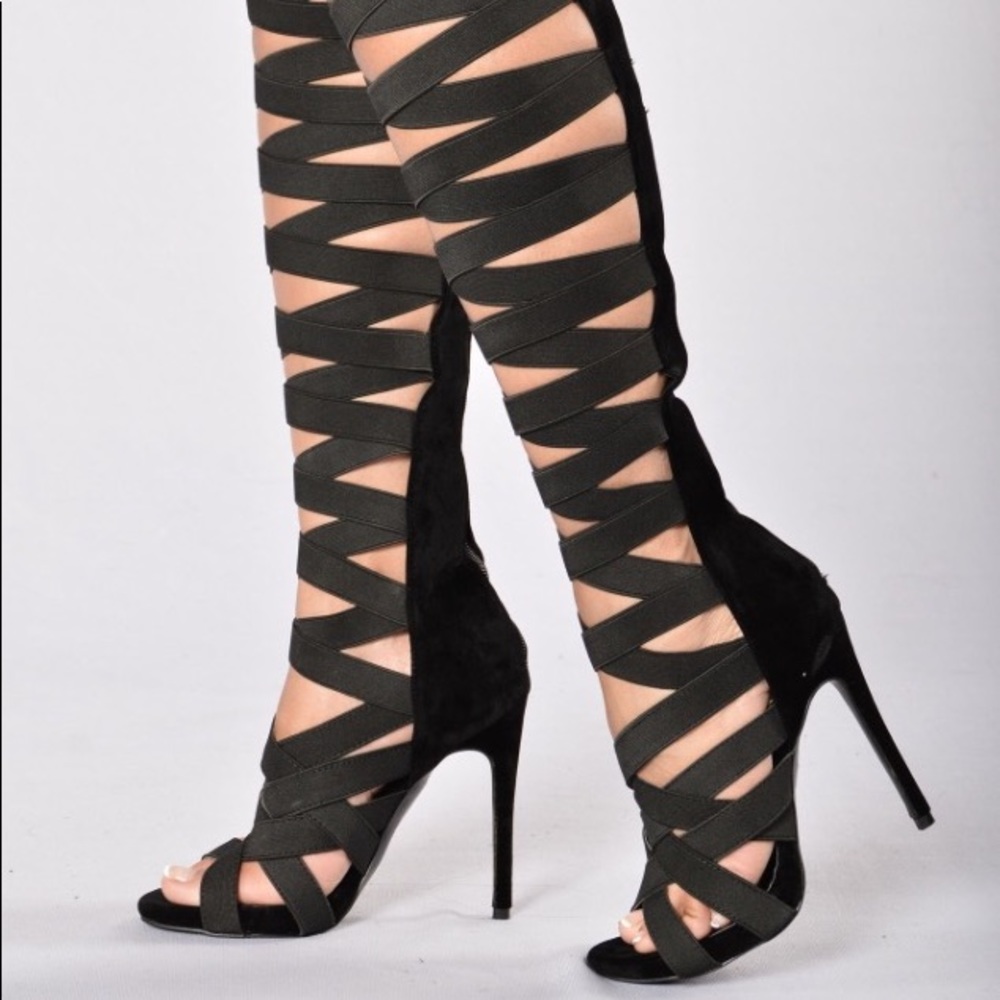 Fashion Nova Over the Knee Future Boot Black