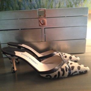 Manolo Blahnik animal fur pumps.