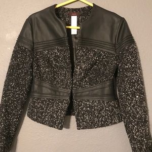 Mark by Avon leather black and white pea coat