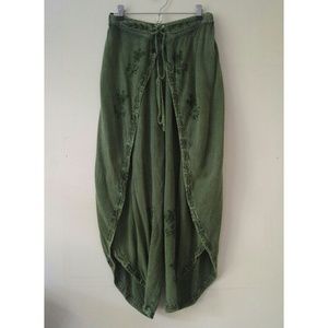 Emdroidered boho wide leg pants