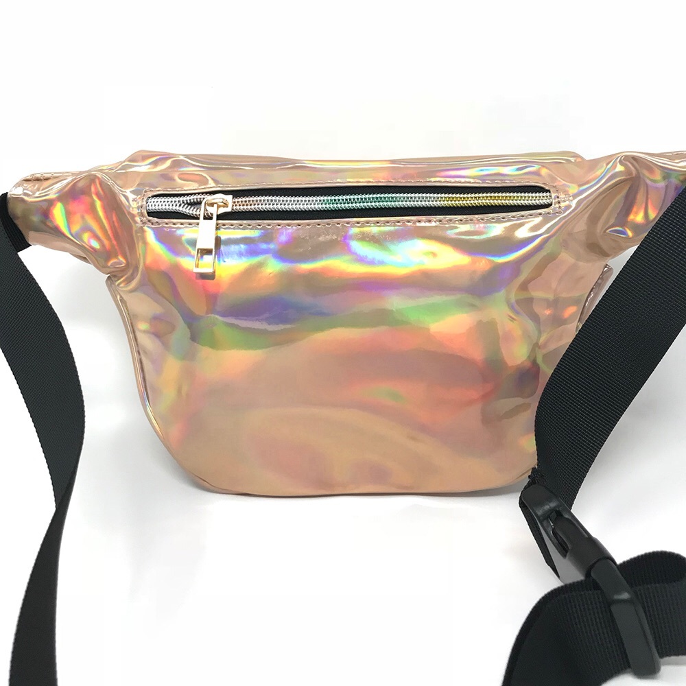 Fanny Pack Polyurethane Mini Bag w Rainbow Shine - Picture 4 of 8