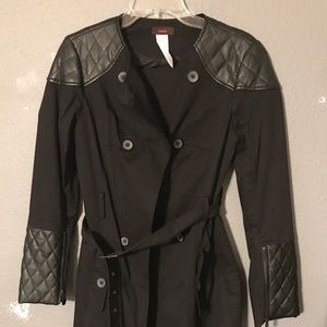 Mark by Avon leather black pea coat
