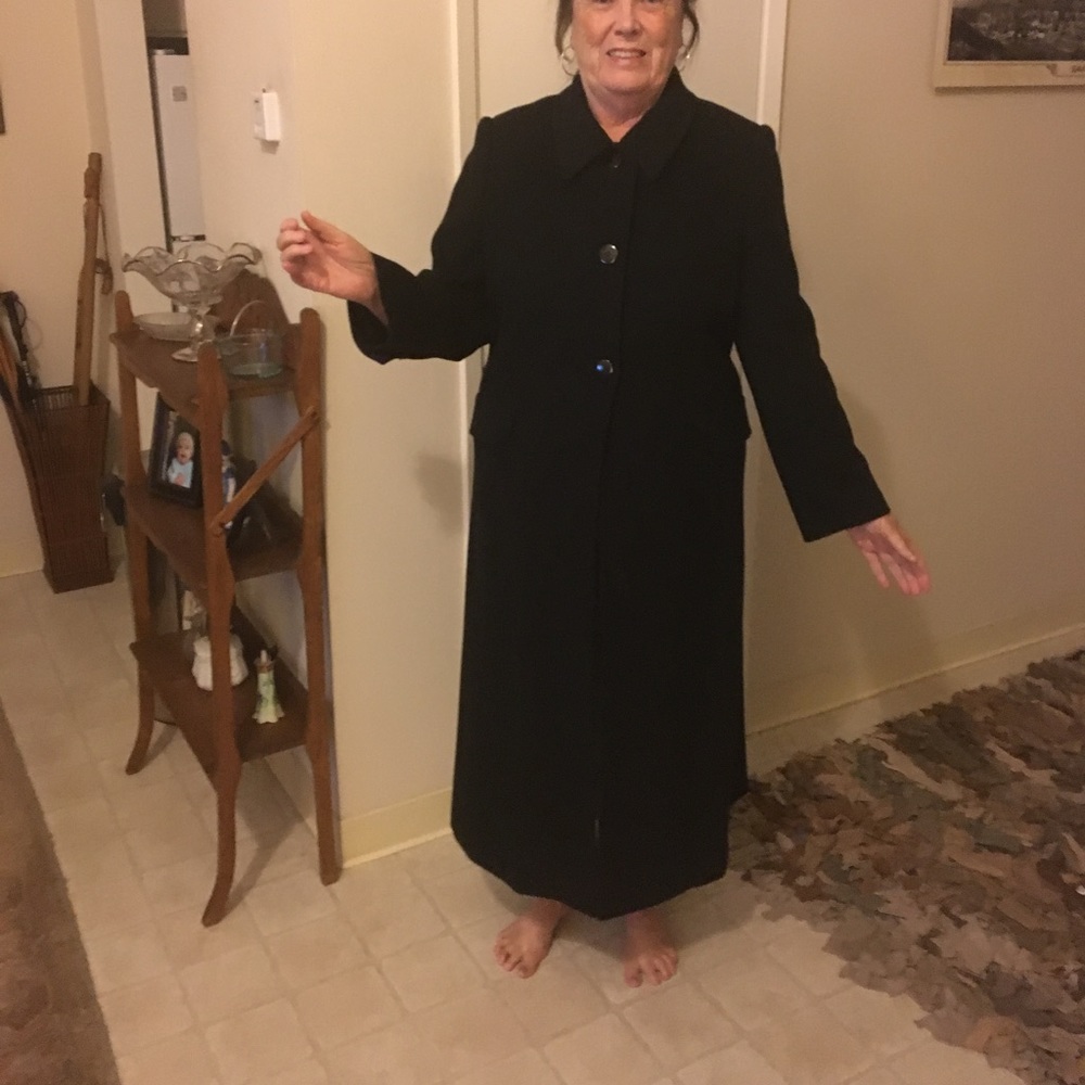 Talbots Long Black Wool Coat