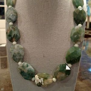 Yameen Light Moss Agate and Amazonite necklace