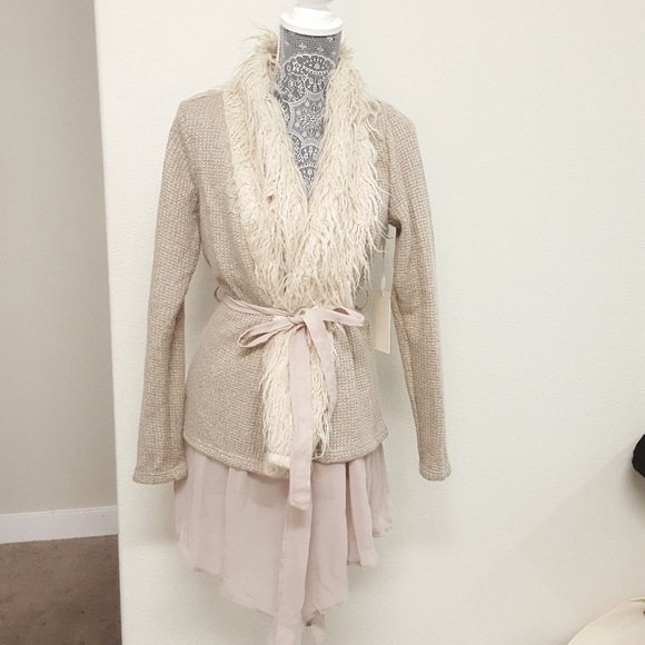 Sweaters - Faux Fur chiffon sweater