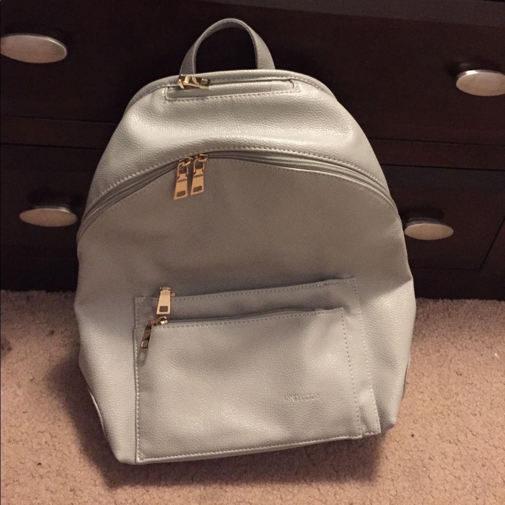 grey backpack purse