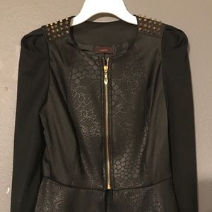 Mark by Avon black spike leather pomp jacket