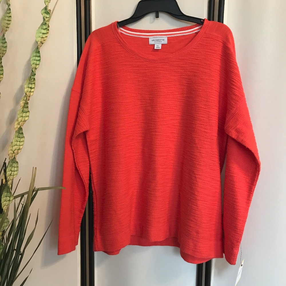 LIZ CLAIBORNE WEEKEND CORAL TOP XL BRAND NEW