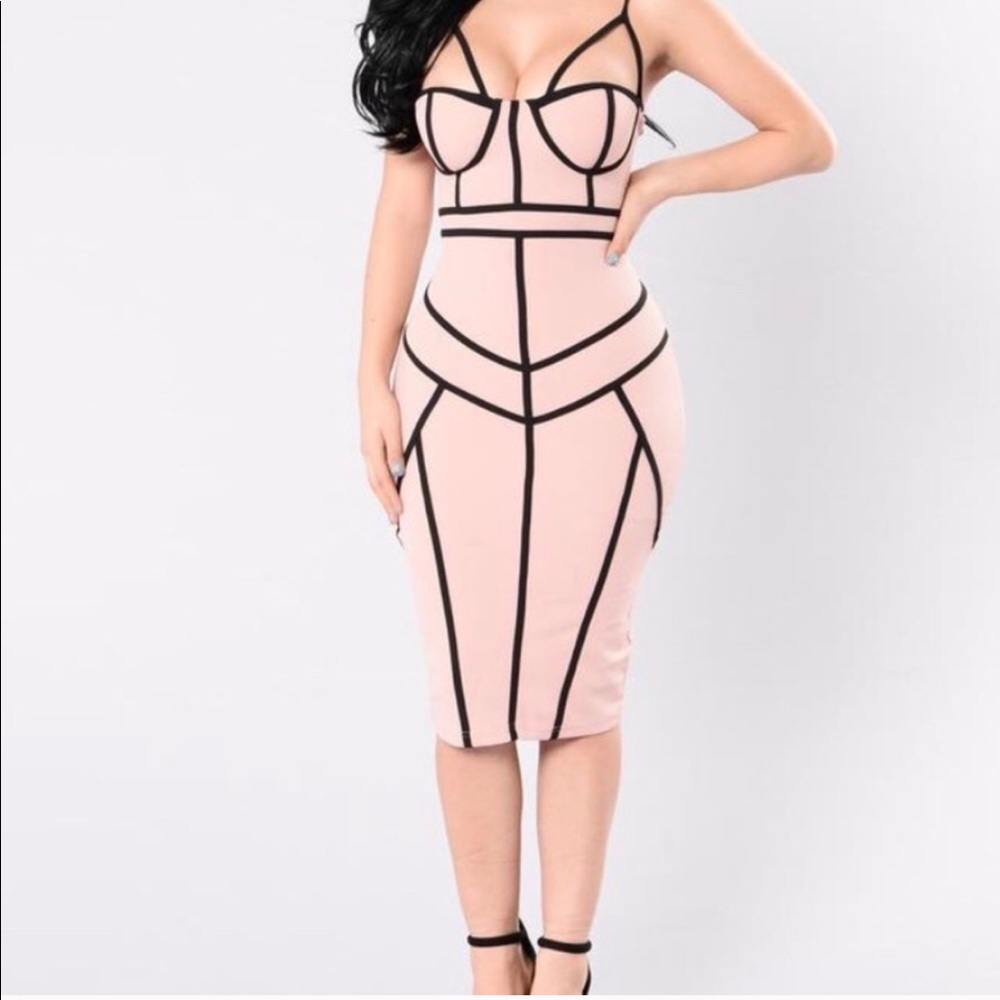 Grey & black Fashion Nova dress